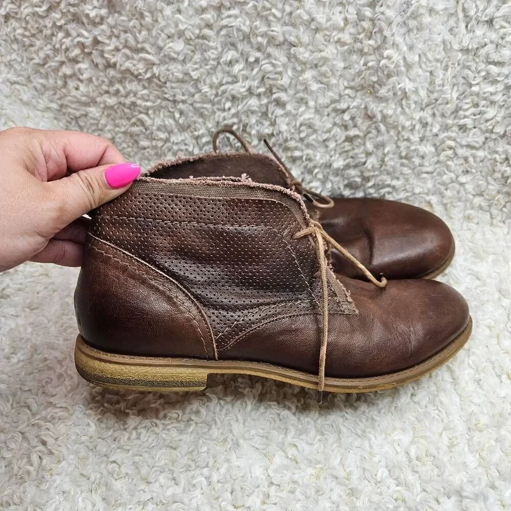 Liebeskind Berlin‎ Briwn Leather Laceup Ankle Boots sz 40